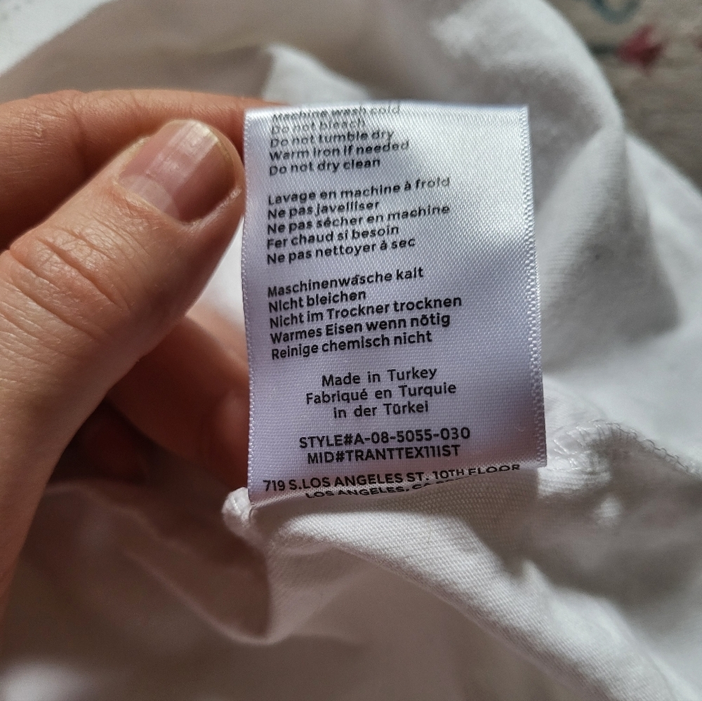 Anine Bing White T Shirt Womens 100% Cotton White Rock N Roll Size L Punk - Picture 8 of 8